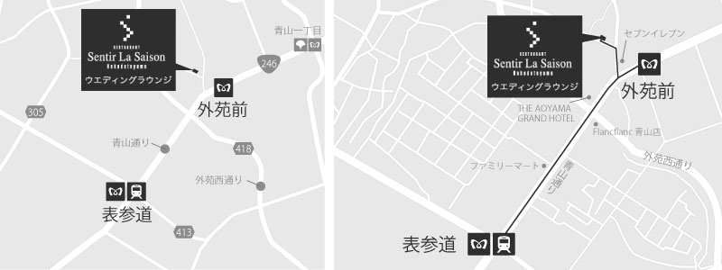 ウエディングラウンジ（センティール・ラ・セゾン函館山 東京サロン） アクセスマップ